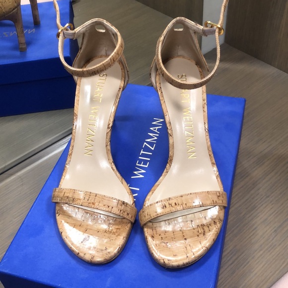 Stuart Weitzman Nunaked Sandal Heels in Cork - Picture 2 of 4